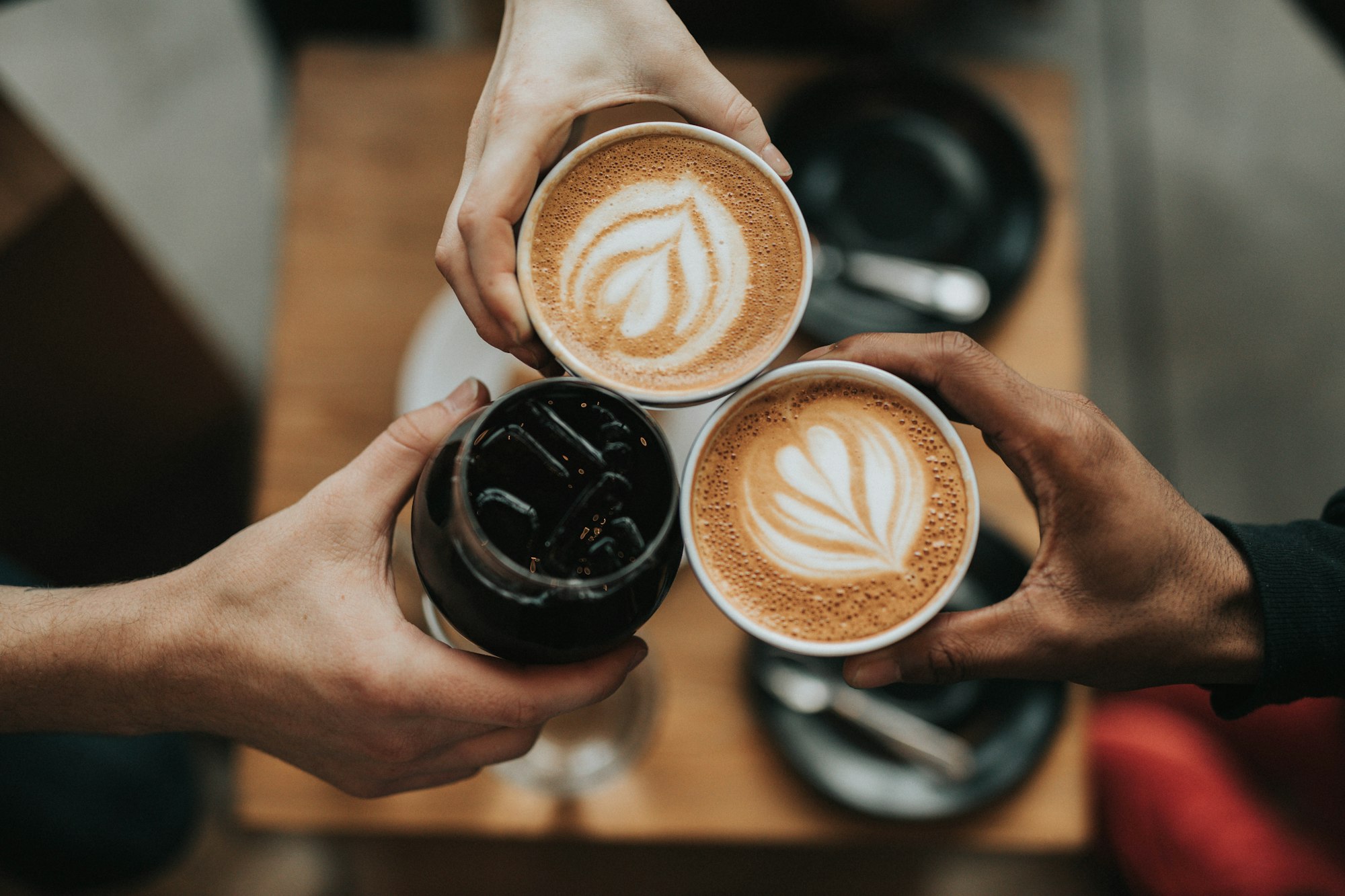 Barista pouring an espresso shot